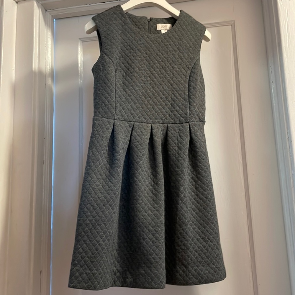 Loft Grey Quilted Dress